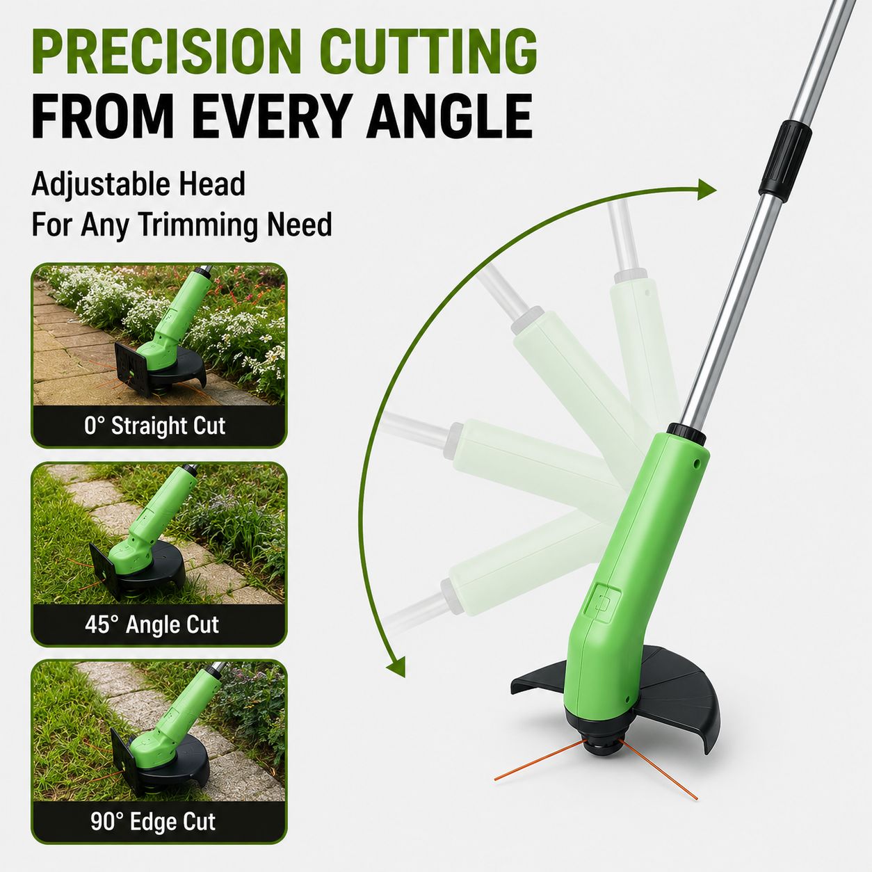 Battery-Powered Handheld Lawn Edger Compact Garden Tool for Trimming Grass Edges Pathways Borders Adjustable Lightweight Yard Maintenance | Thomler