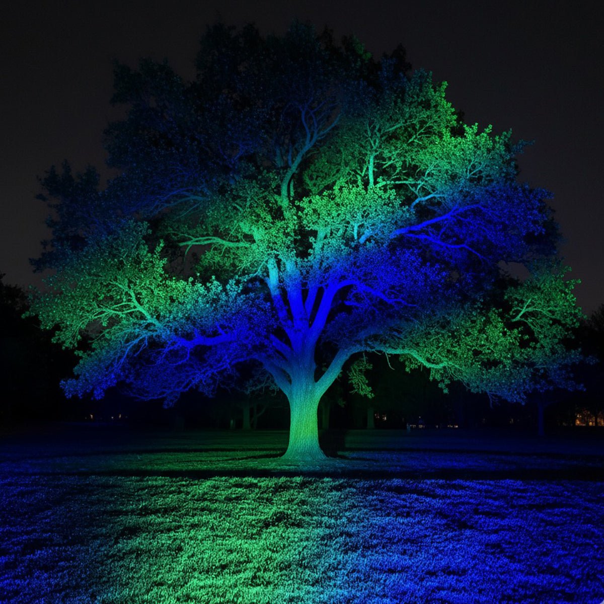 Outdoor Spotlight Cast Aluminium 50W RGB Black Garden Facade Landscape Colour Changing Flood Light With Remote Control IP65 | Thomler