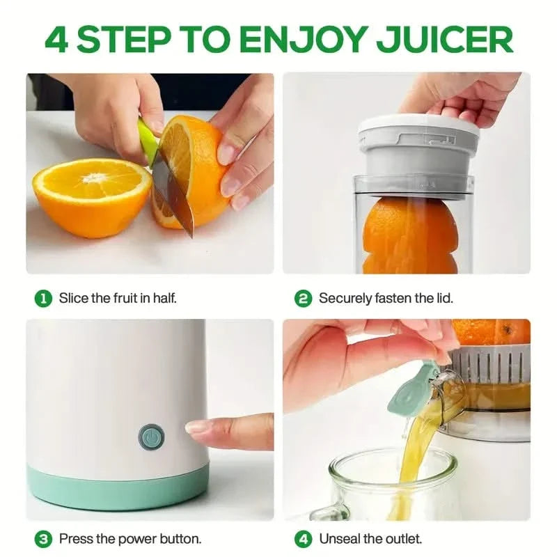Portable USB Rechargeable Electric Citrus Press for Fresh Fruit Juice – Cordless Mini Juicer for Home, Travel & Kids | Thomler