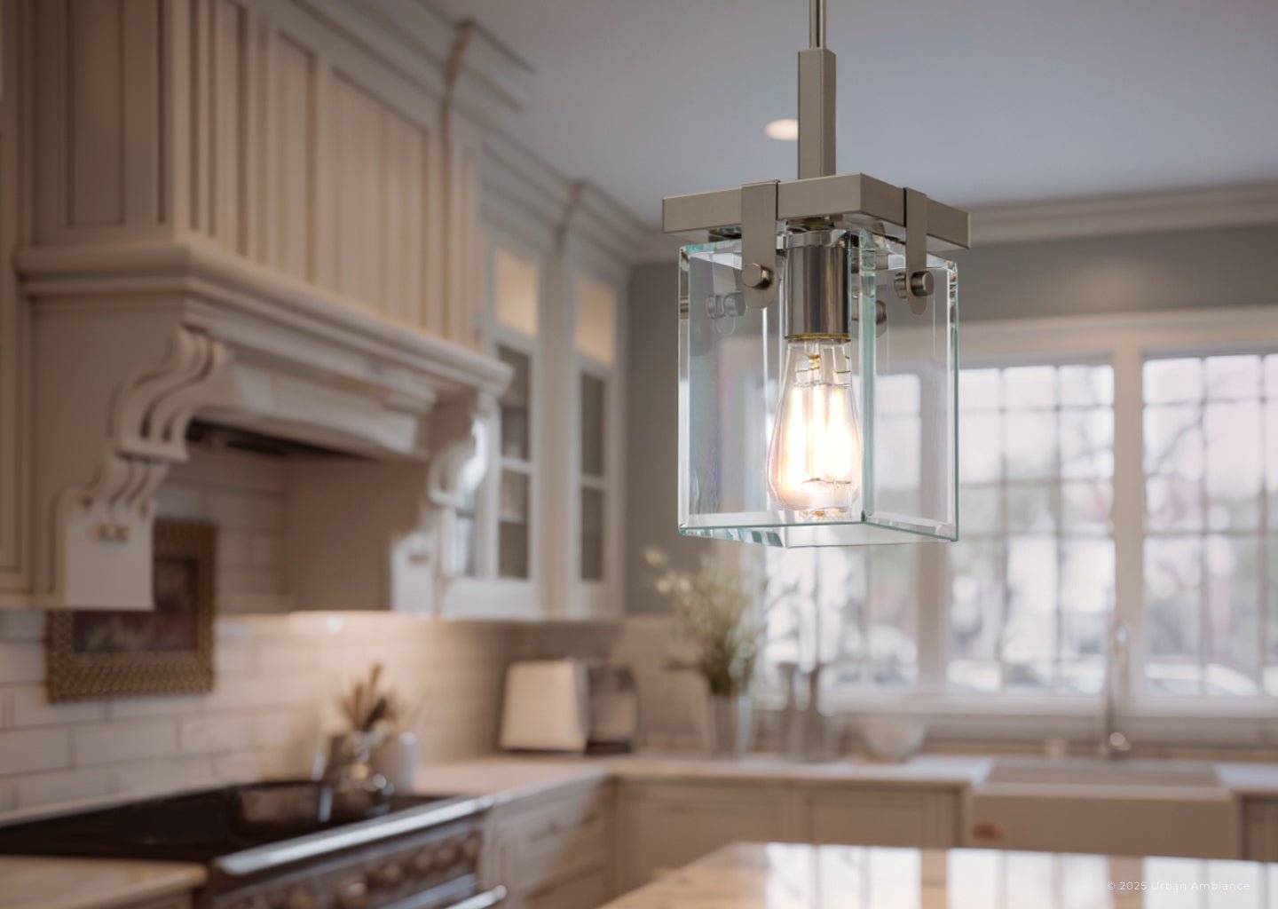 Hanglamp Cube Glas Nikkel 30cm Modern Industrieel E26 | Sansoti