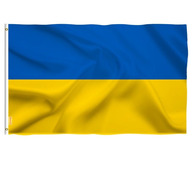 Blue & Yellow National Banner with Brass Grommets – Durable Polyester Hanging Flag for Indoor & Outdoor Display, 24×35 in to 59×94 in | Thomler