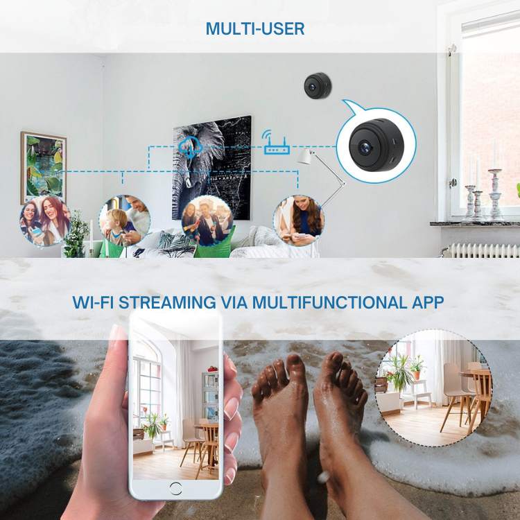 Magnetic Mini Surveillance Camera HD 1080p Wide Angle Night Vision Home Security Monitor | Thomler