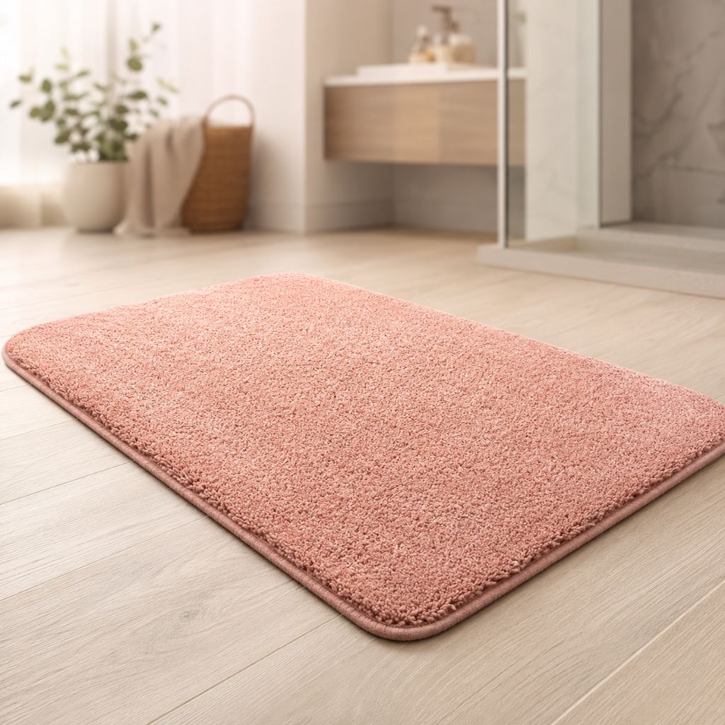 Plush Microfiber Bathroom Mat Non-Slip Fast-Dry Water Absorbent Rug for Shower Tub Kids Pets 8 Colors 5 Sizes Machine Washable | Thomler