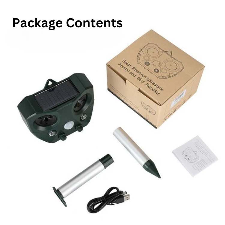 Solar Motion-Activated Animal Repeller with Ultrasonic Frequency & LED Flash for Yards Gardens Patios | Thomler