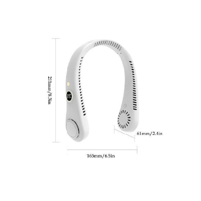 Hands-Free Wearable Personal Neck Fan with 5 Speeds and Dual Bladeless Air Vents for Outdoor Sports Hiking Gym Running Travel Summer Heat | Thomler