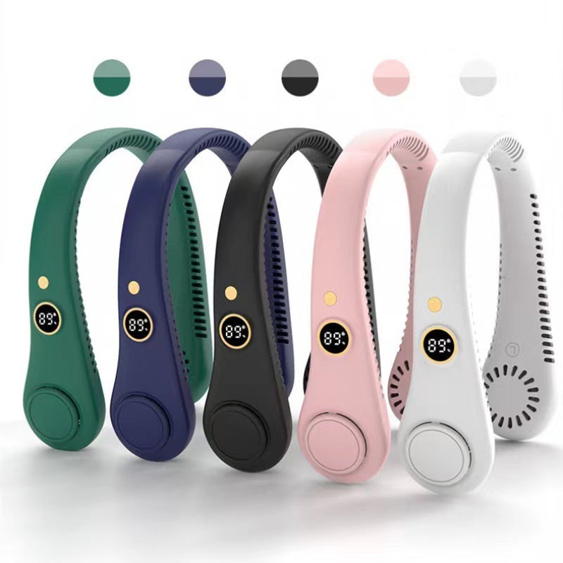 Hands-Free Wearable Personal Neck Fan with 5 Speeds and Dual Bladeless Air Vents for Outdoor Sports Hiking Gym Running Travel Summer Heat | Thomler