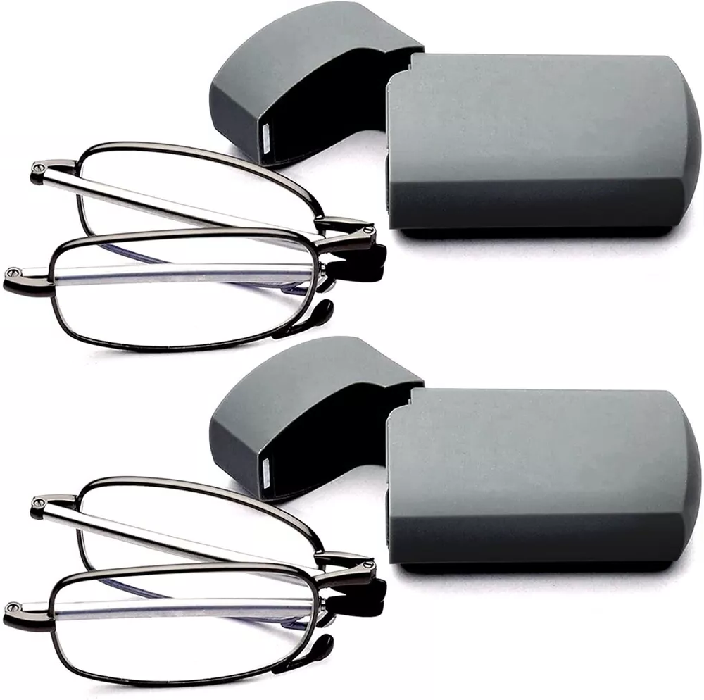 Compact Folding Reading Glasses with Protective Case – Unisex Pocket Readers for Men & Women, Travel-Friendly Foldable Eyeglasses | Thomler