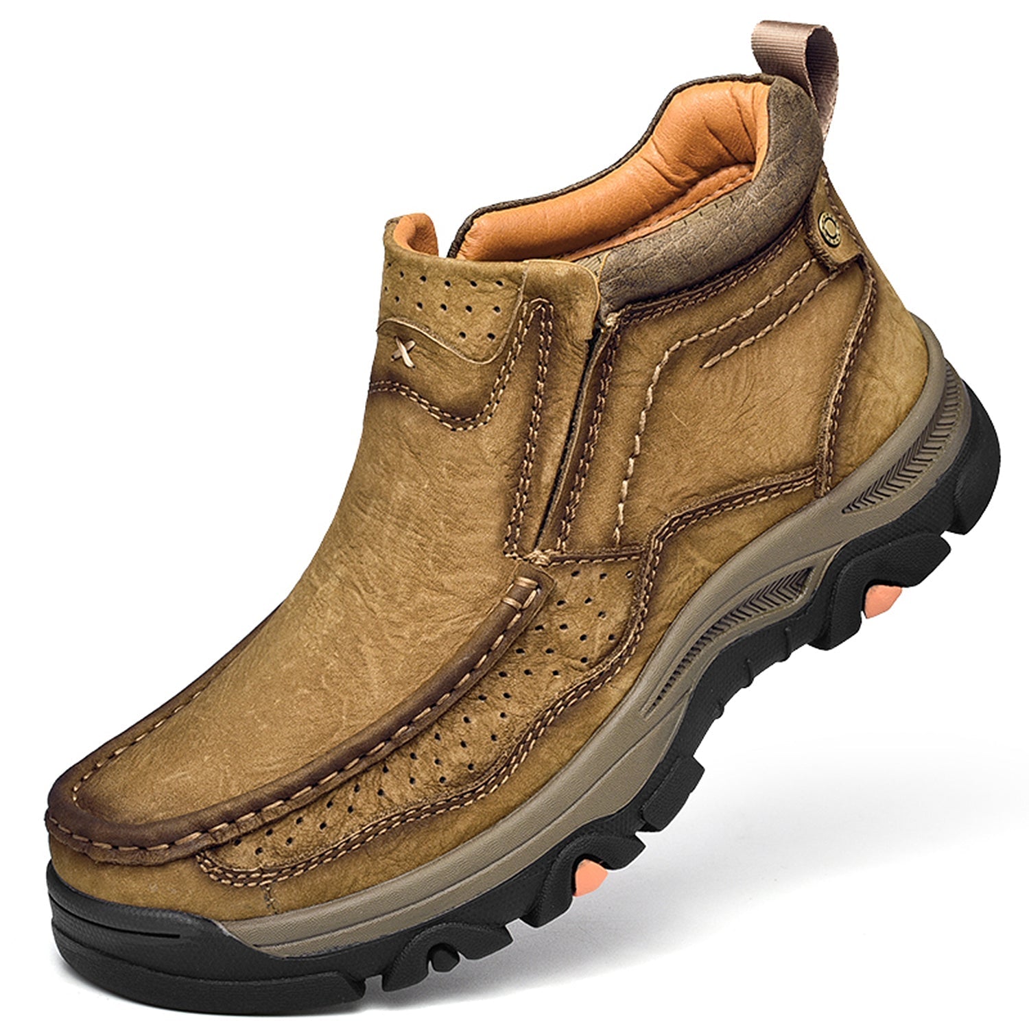 Leather High-Top Ankle Boot Orthopedic Arch Support Walking Sneakers for Men & Women | Posture Correcting Slip-On Athletic Footwear | Thomler