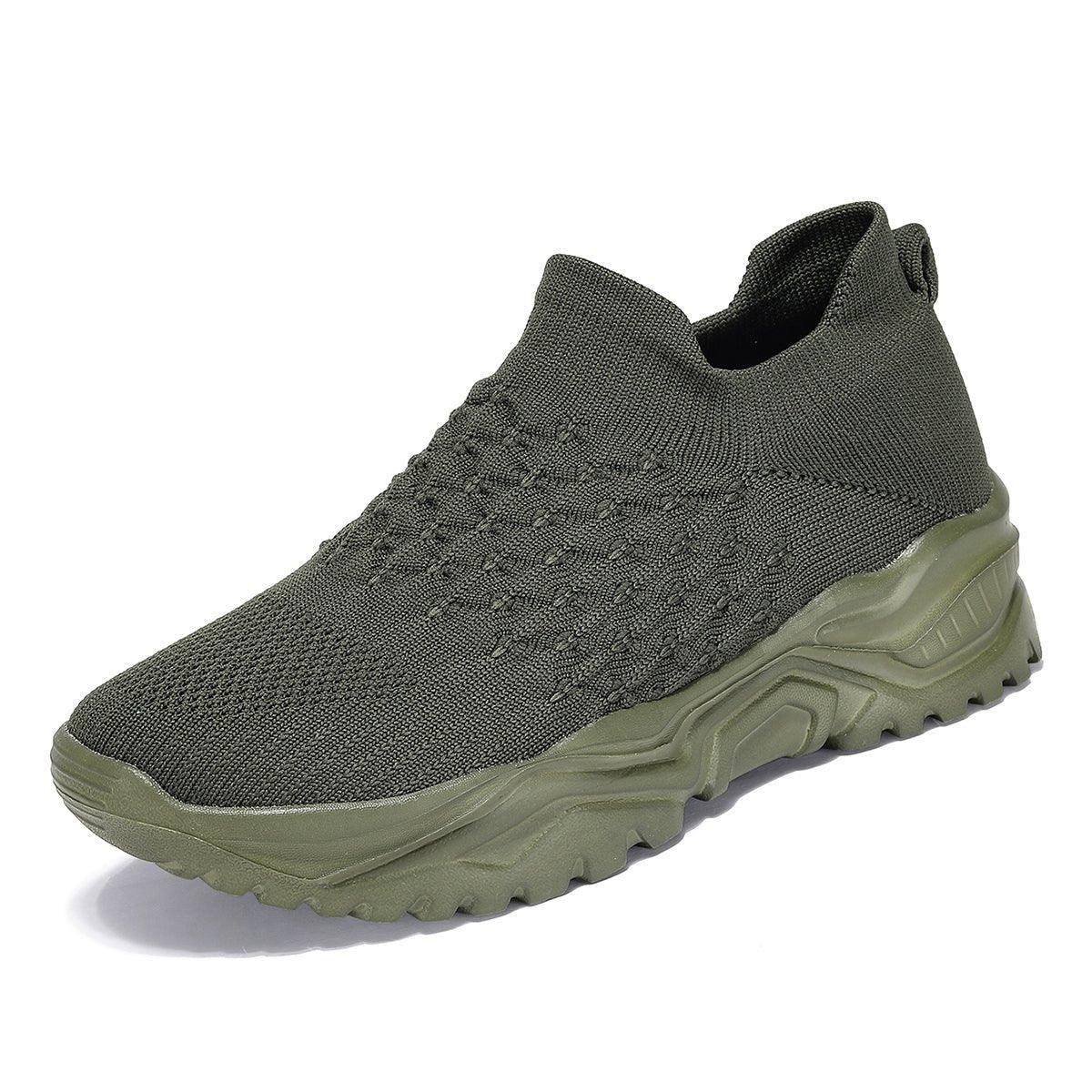 Slip-On Walking Shoes with Cushioned Insole & Arch Support in Olive Green for Men & Women | Thomler