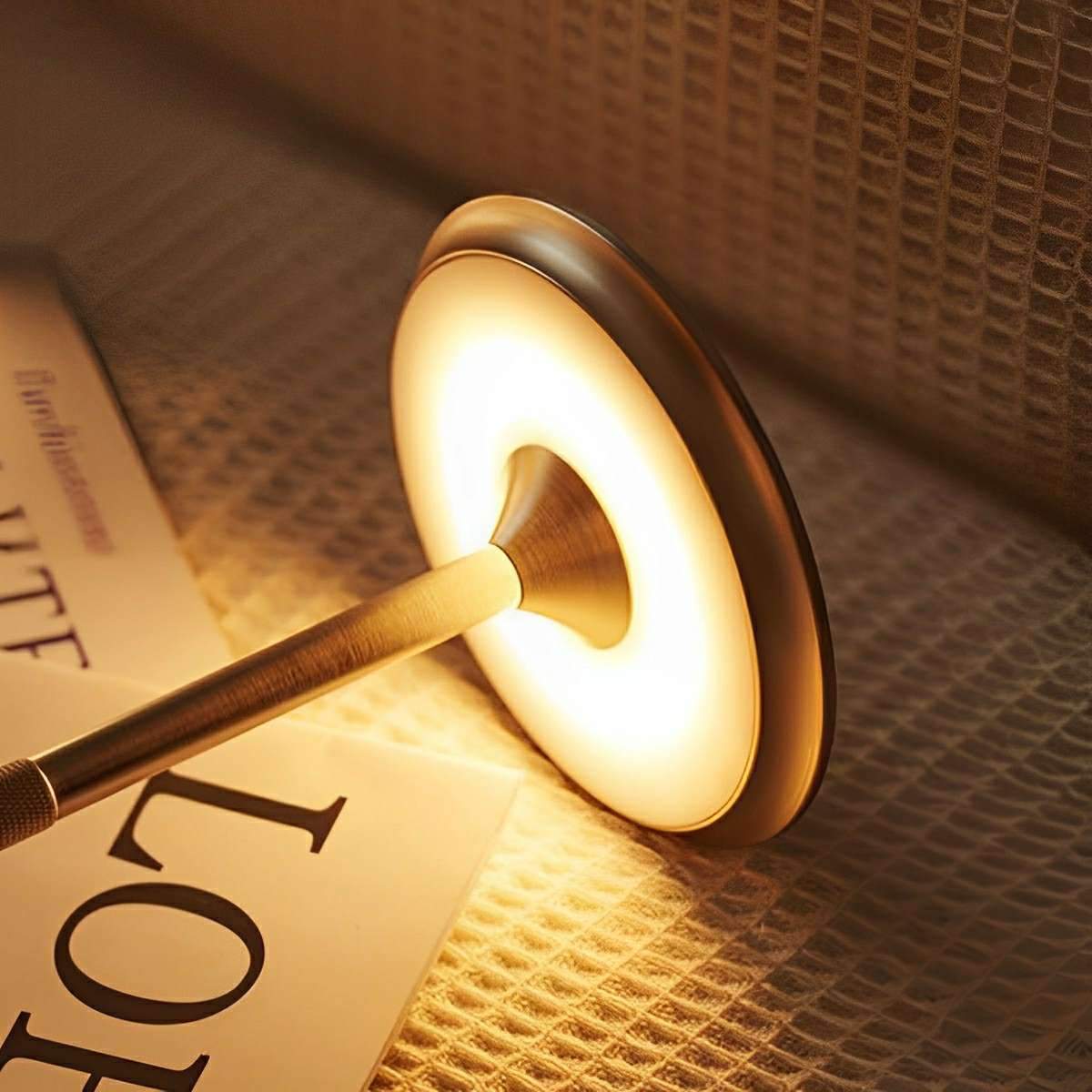 Table Lamp Aluminum LED 11.0 in Dimmable USB Rechargeable Bedroom Desk Lighting Modern Compact Nightstand Light | Thomler