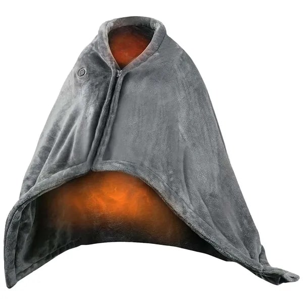 Heated Throw Blanket with Sleeves & Zipper, USB Powered, 8 Heat Zones, Fleece Wrap, 59×31 in | Thomler