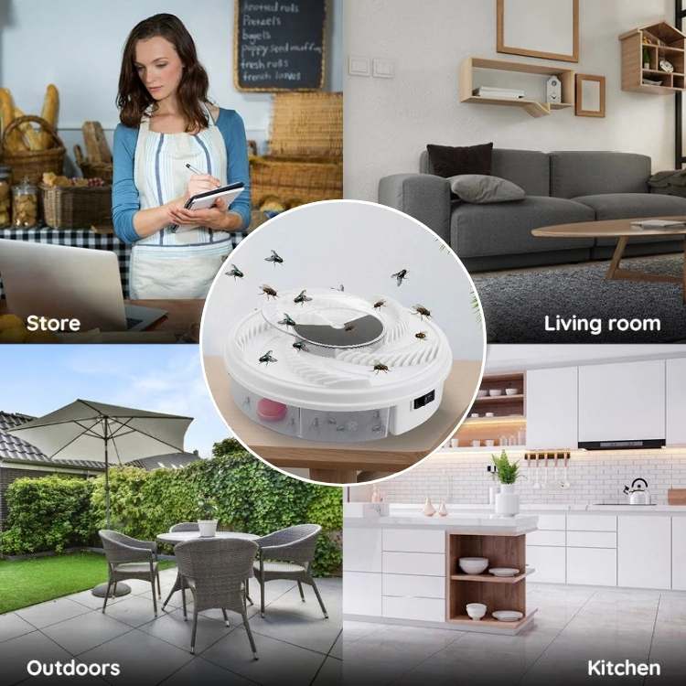 Rotating Fly Catcher Device – USB Powered Automatic Pest Collector for Indoor & Outdoor Use – Silent Operation – Safe for Kitchens, Patios | Thomler
