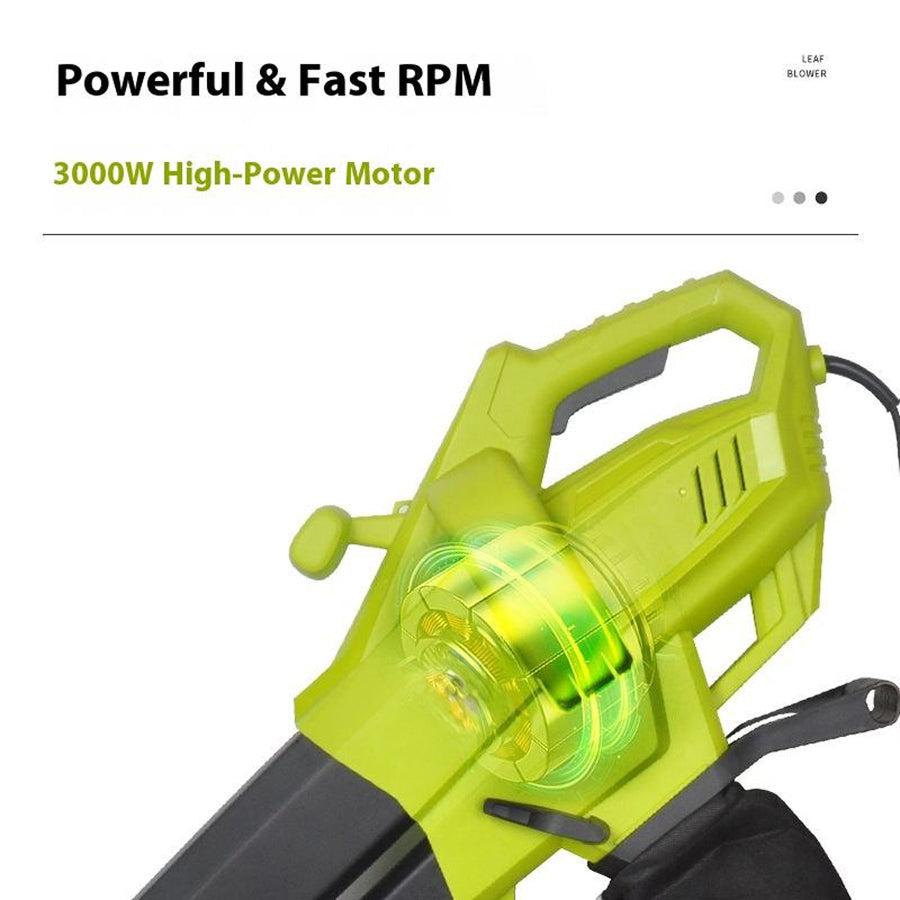 Electric Leaf Blower Vacuum Mulcher 3-in-1 with 35L Bag & 10:1 Shredder for Lawns Driveways Patios | Lightweight Corded Garden Tool | Thomler