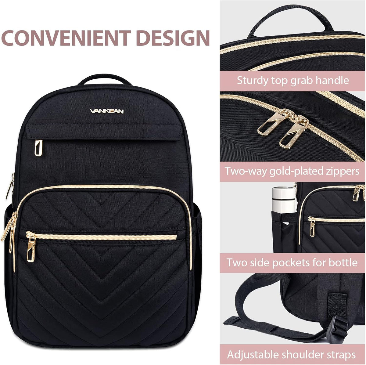 Water-Resistant Laptop Backpack with USB Charging Port for Women – Fits 15.6 Inch Laptops, Commuter & Travel Bag with Padded Compartments | Thomler