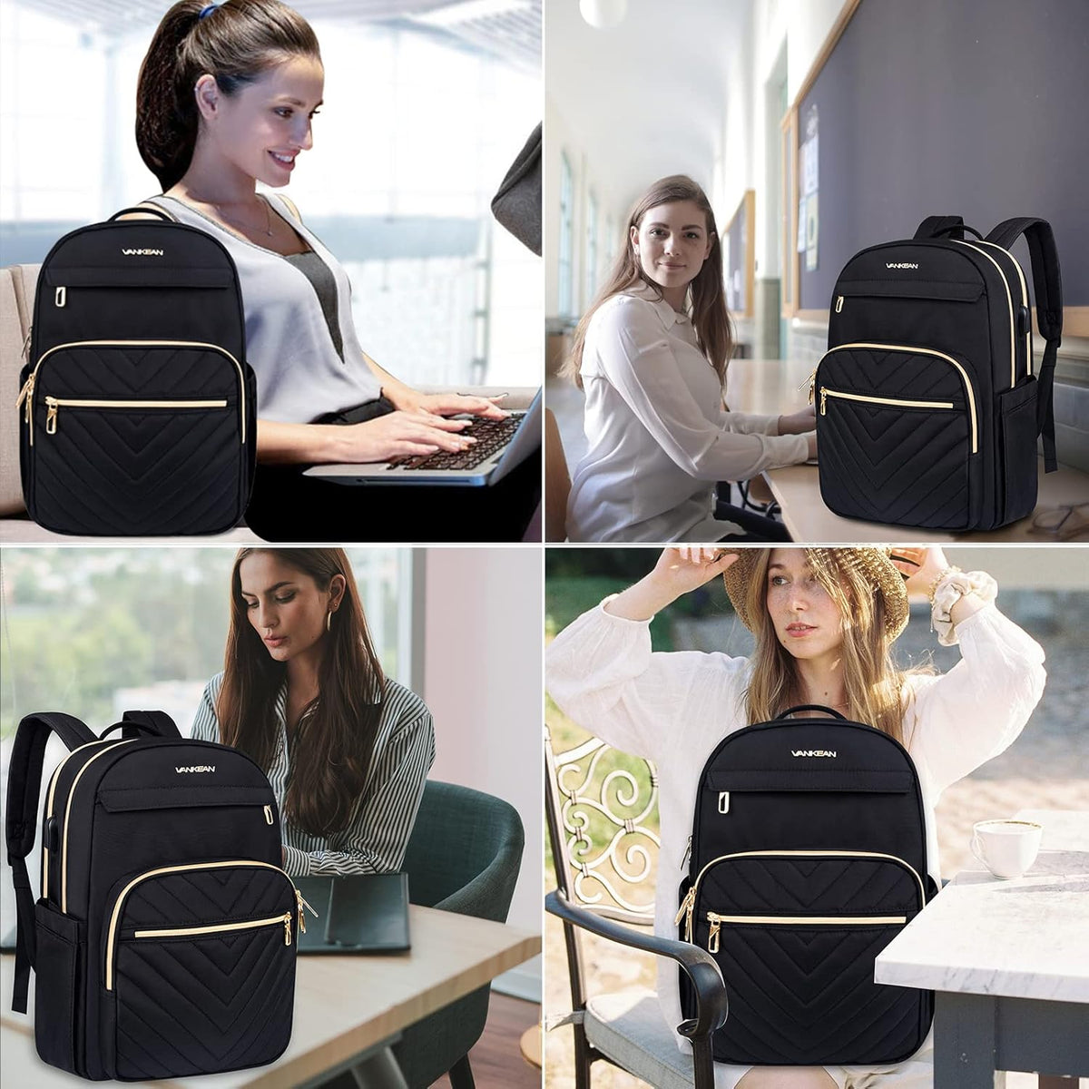 Water-Resistant Laptop Backpack with USB Charging Port for Women – Fits 15.6 Inch Laptops, Commuter & Travel Bag with Padded Compartments | Thomler