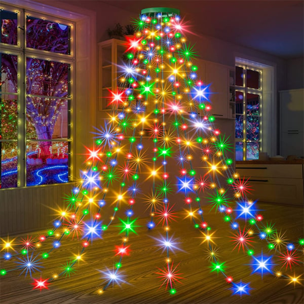 Cascading LED Tree Lights with Remote Control & Timer for 4-12 ft Christmas Trees | Thomler