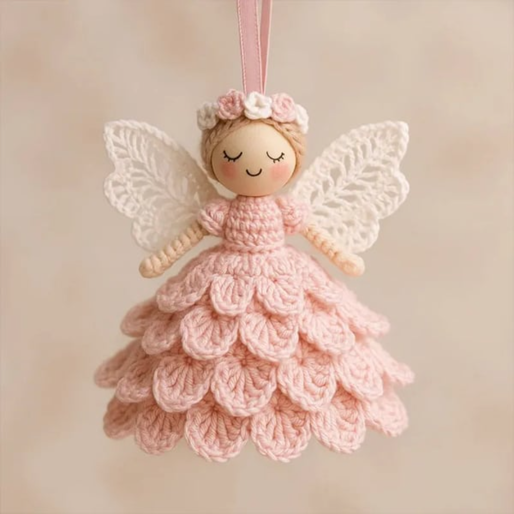 DIY Crochet Angel Craft Kit – Complete Beginner-Friendly Holiday Ornament Project with Yarn, Hook & Accessories for Christmas Decor & Gifts | Thomler