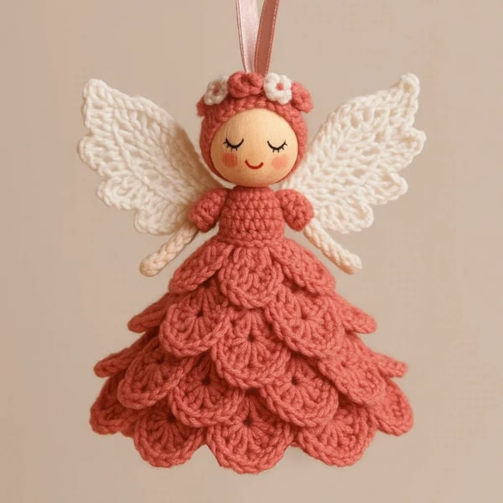 DIY Crochet Angel Craft Kit – Complete Beginner-Friendly Holiday Ornament Project with Yarn, Hook & Accessories for Christmas Decor & Gifts | Thomler