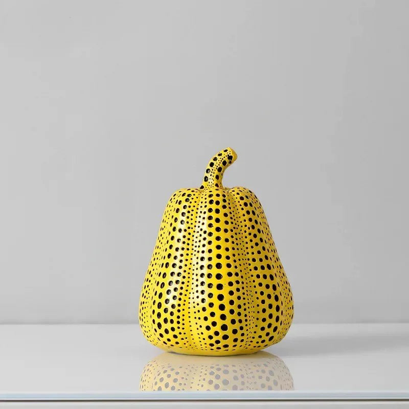 Decorative Ornament Resin 20.5 cm Yellow Living Room Sculpture Pumpkin Pear Owl Bird Modern Art Accent | Thomler