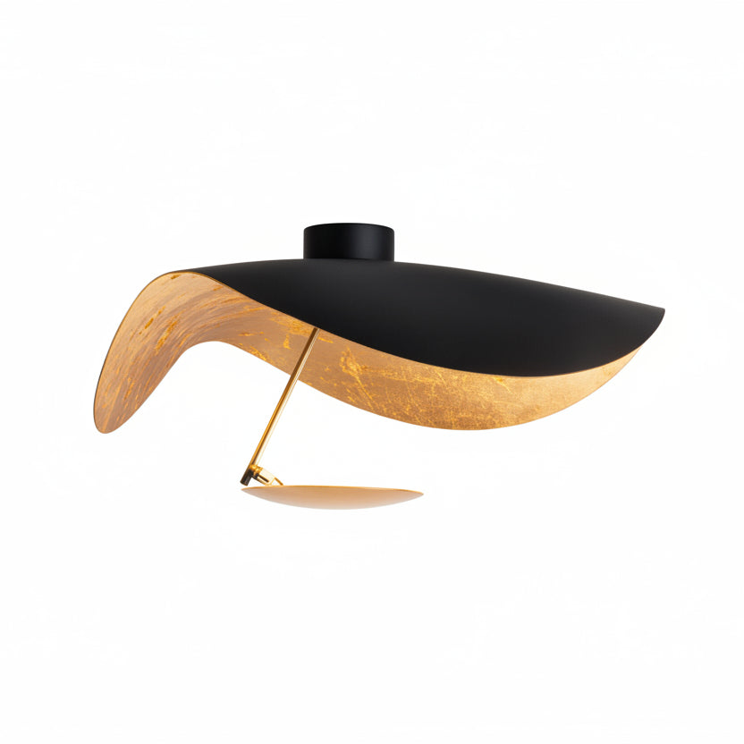 Sculptural Curved Disc Flush Mount LED Ceiling Lamp for Bedroom & Dining Room | Thomler