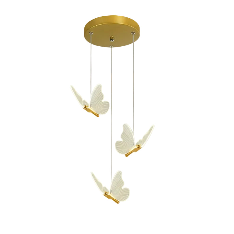 Butterfly Wing LED Hanging Light – Etched Acrylic Pendant with Adjustable Cord | Thomler