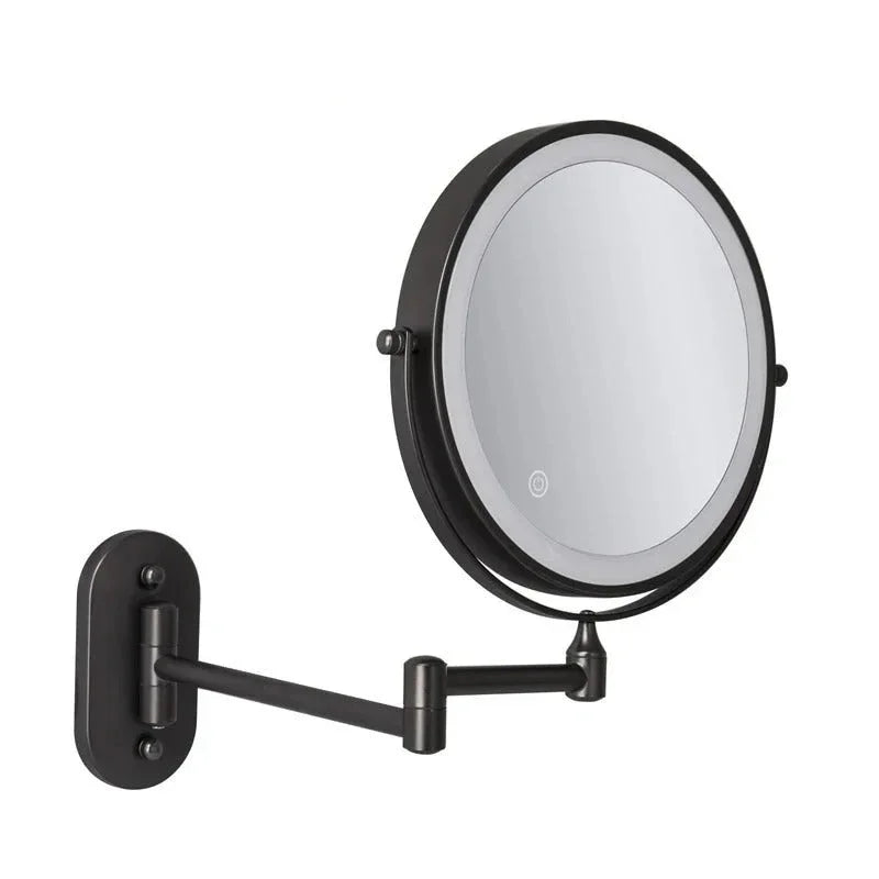 Wall Mirror LED Magnifying Glass 20.0 cm Chrome Adjustable Vanity Bathroom Makeup Mirror | Thomler