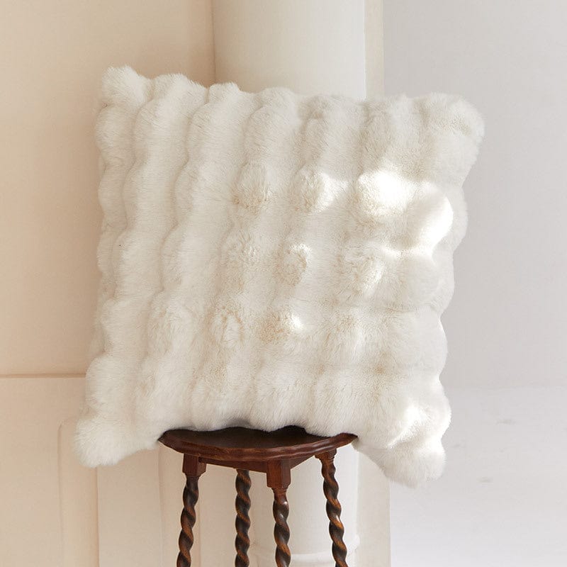 Throw Pillow Faux Fur 20 in Square Cozy Living Room Decorative Soft Cushion Cover | Thomler