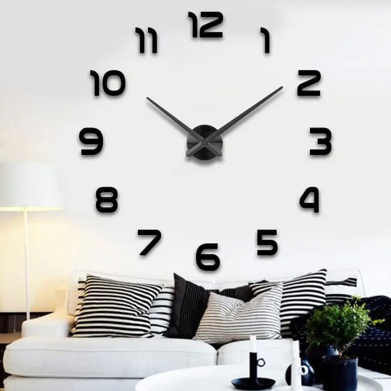 Contemporary Self-Adhesive 3D Wall Clock – Customizable Large-Scale Time Display for Any Room | Thomler