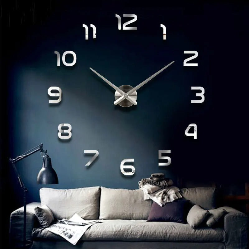 Contemporary Self-Adhesive 3D Wall Clock – Customizable Large-Scale Time Display for Any Room | Thomler