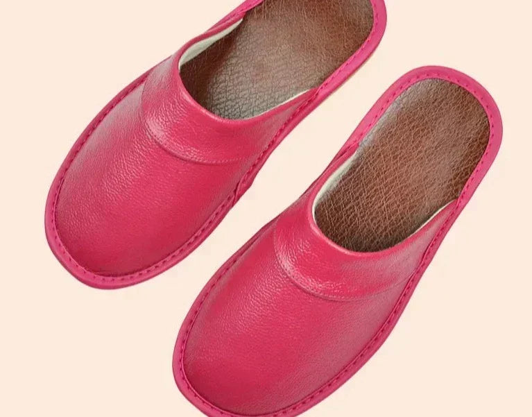 Men's Genuine Leather House Slippers – Soft Indoor Moccasins for Fall & Winter | Thomler