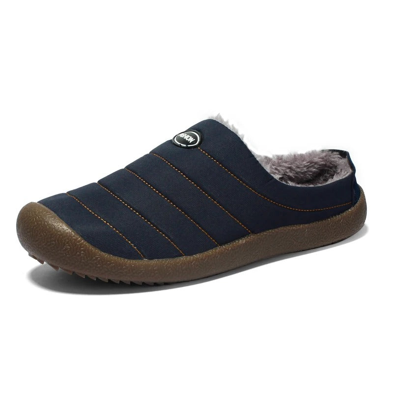 Men's Fleece-Lined Slippers with Non-Slip Sole for Indoor & Outdoor Winter Comfort | Thomler