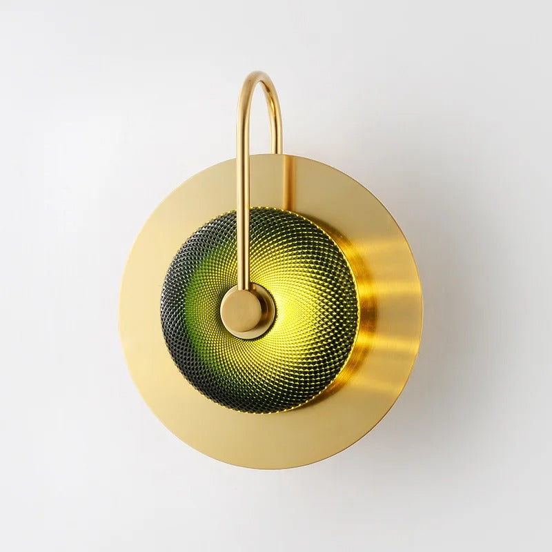 Wall Sconce Light Fixture Gold Finish E27 Socket Clear or Green Glass for Hallway Bedroom Living Room Modern Brass-Style Accent Lighting | Thomler