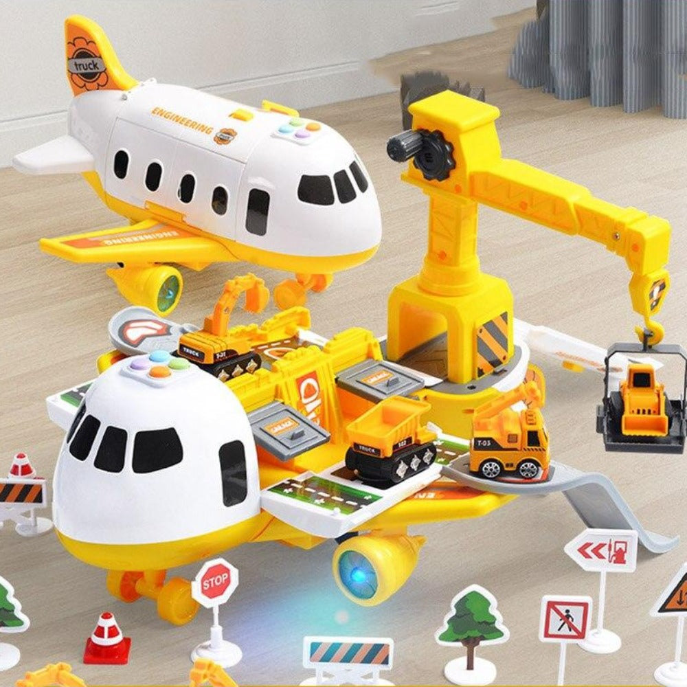 Interactive Cargo Plane Toy Set with Vehicles & Accessories for Kids Ages 3-6 | STEM Building Play for Toddlers & Preschool Boys Girls | Thomler