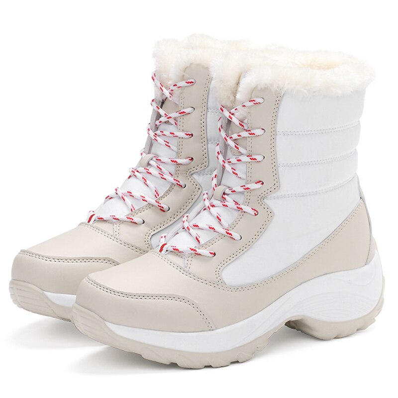 Plush-Lined Winter Boots for Women – Cozy Mid-Calf Snow Boots with PU Leather Upper & Non-Slip Sole for Cold Weather & Daily Wear | Thomler
