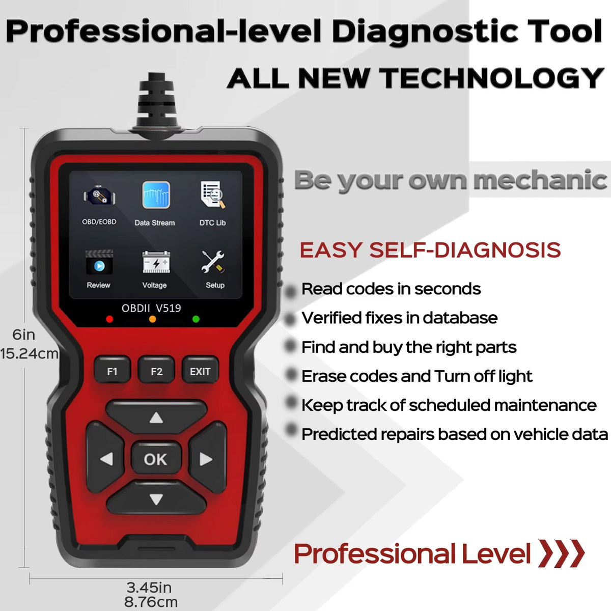 OBD2 Car Diagnostic Scanner with 2.8-Inch Color Display & 35,000+ Trouble Codes for Engine Checks, Live Data & Emissions Testing | Thomler
