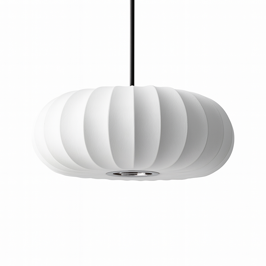 Silk Pendant Light – Modern Dome Ceiling Fixture for Dining Room, Kitchen Island & Living Room – 3000K Warm White LED with Adjustable Cord | Thomler
