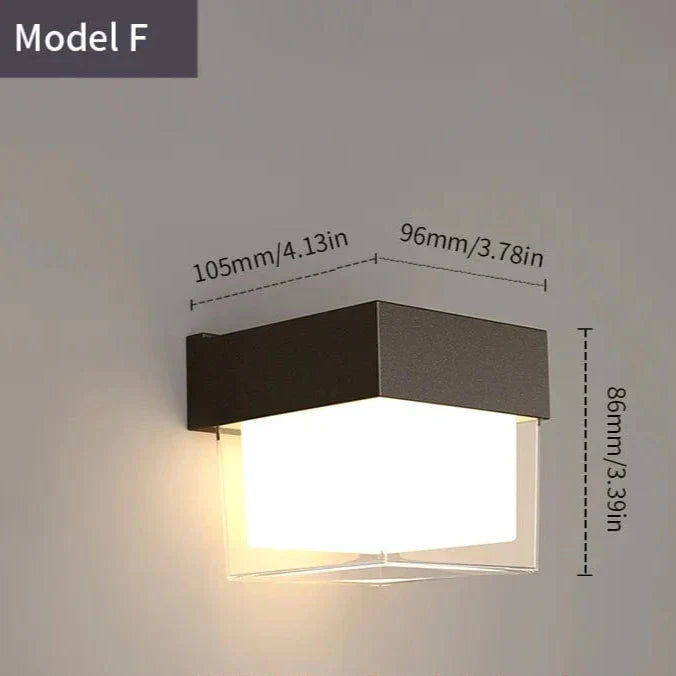 Motion-Sensing Outdoor LED Sconce – Waterproof Security Porch & Patio Fixture – Automatic On/Off, Radar Detection, Modern Matte Black | Thomler