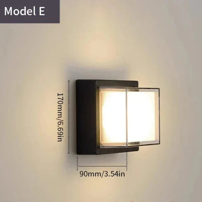 Motion-Sensing Outdoor LED Sconce – Waterproof Security Porch & Patio Fixture – Automatic On/Off, Radar Detection, Modern Matte Black | Thomler