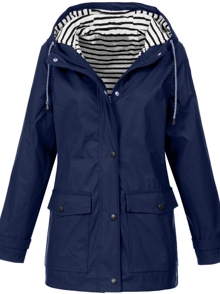Women's Hooded Long Raincoat – Windproof All-Weather Jacket for Work, Travel & Everyday | Thomler