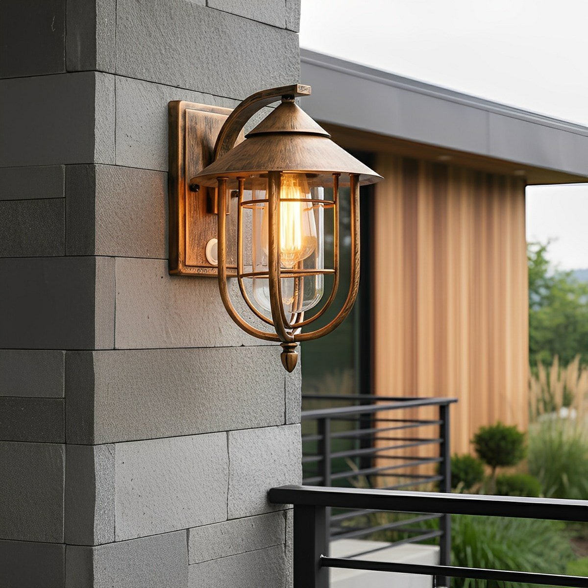 Heritage Iron Lantern LED Motion Security Sconce for Entryway & Patio | Thomler