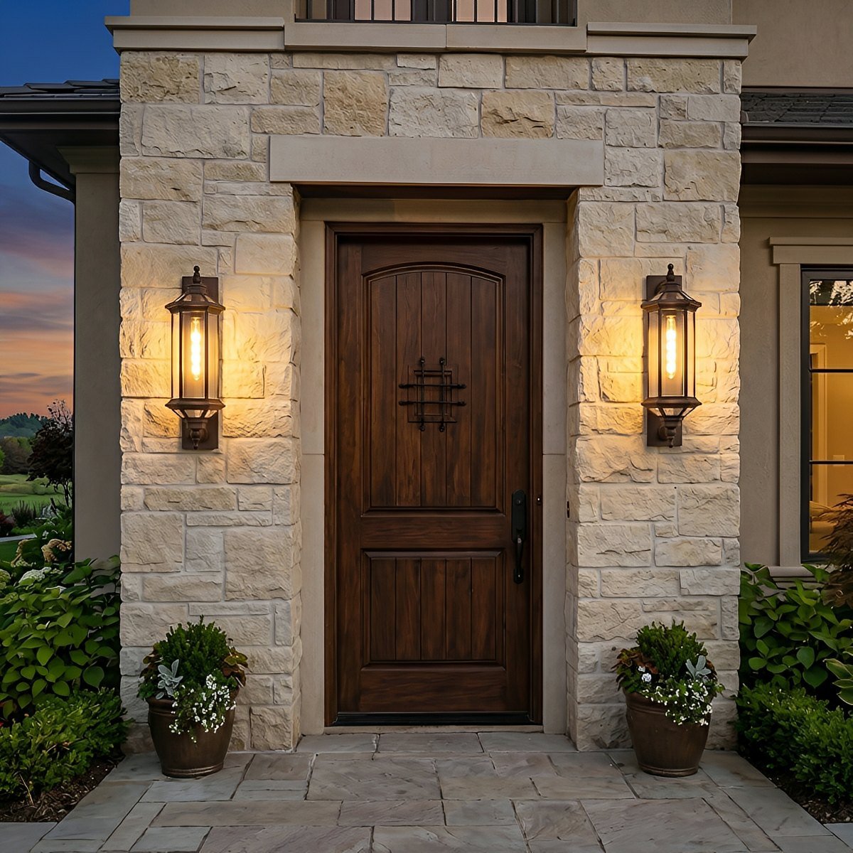 Dark Bronze Aluminum Lantern Sconce for Porch, Garden & Entryway – Hardwire or Solar LED, IP54 Weather Resistant – 23 or 32 inch | Thomler
