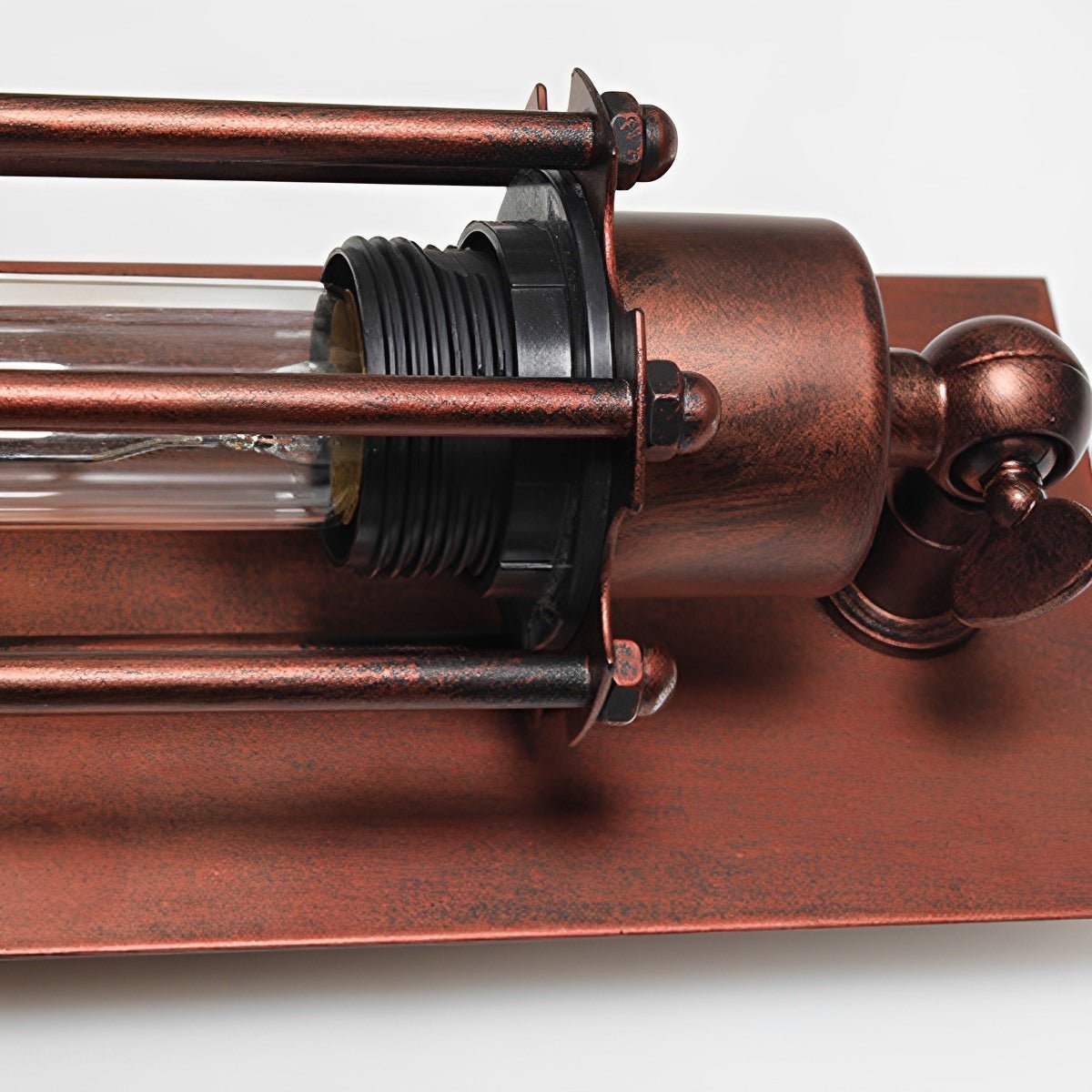 Retro Hardwired Metal Sconce with Glass Shade – 1 to 4 Bulbs – 7 Finishes – Workshop Farmhouse Hallway Lighting | Thomler