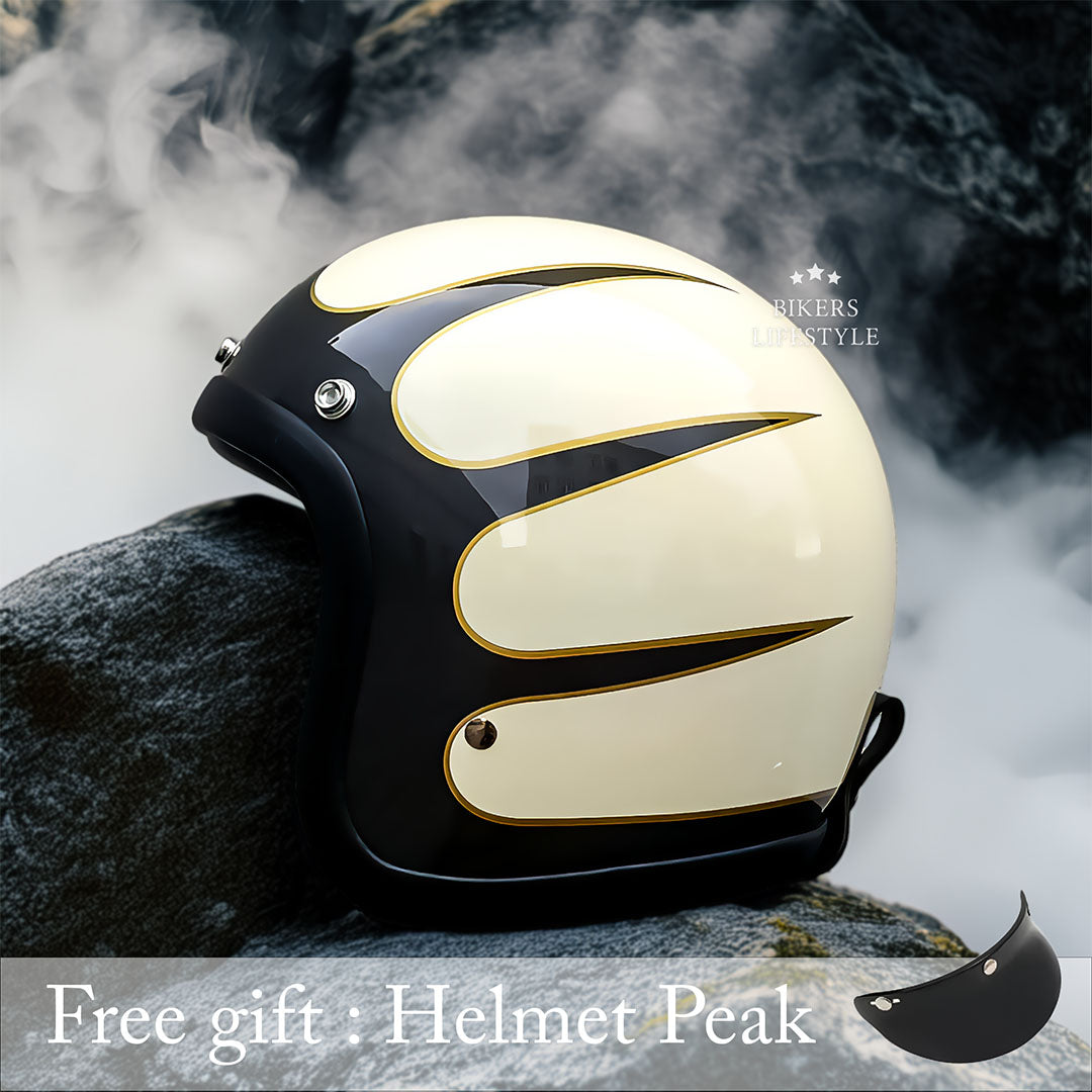 Half-Shell Retro Motorcycle Helmet DOT ECE Approved Open Face Cruiser Riding Headgear for Men Women Street Bike Chopper Bobber Scooter | Thomler