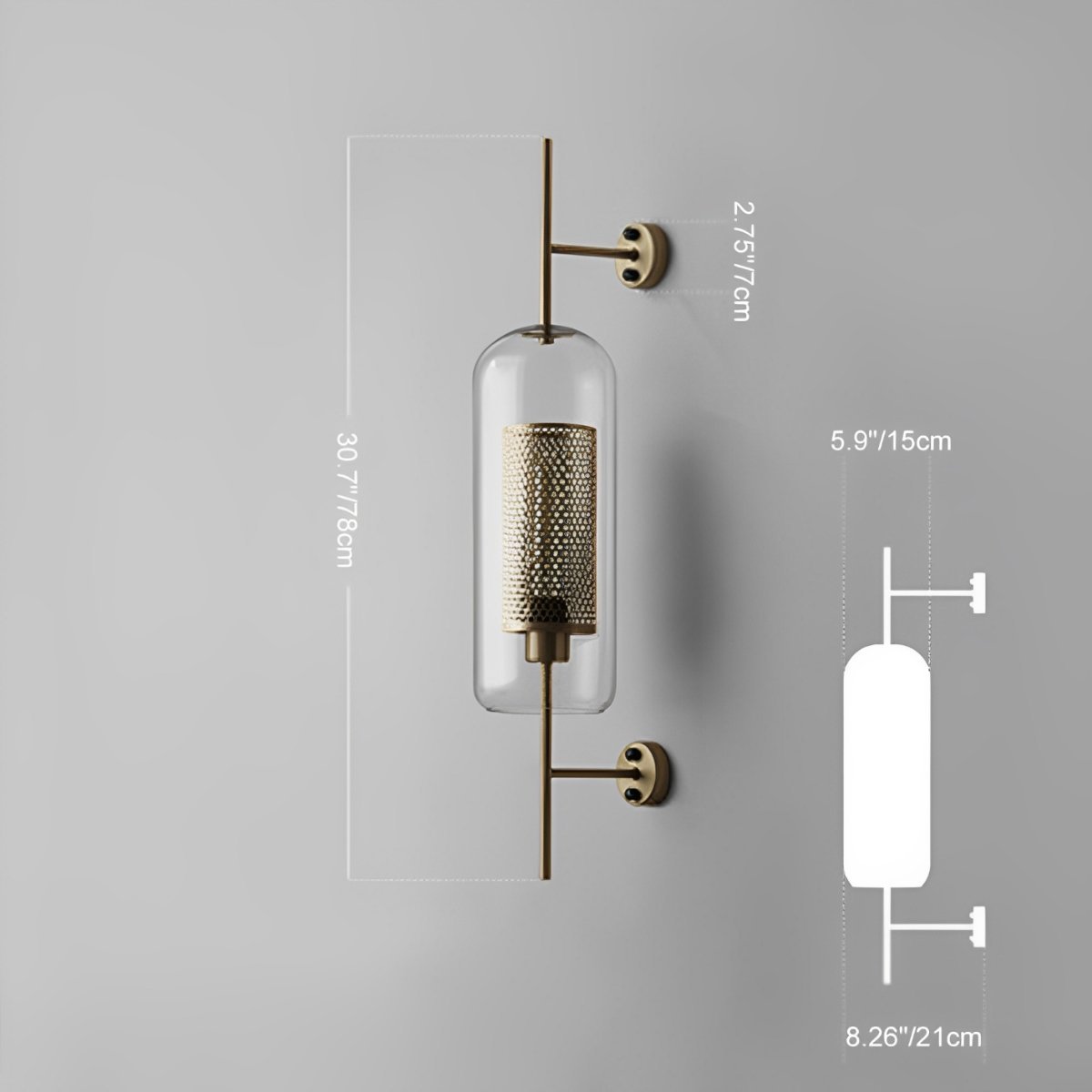 Wall Lamp Glass Globe 25.0 cm Black Bedroom Hallway Industrial Bedside Lighting Sconce E27 Warm White | Thomler