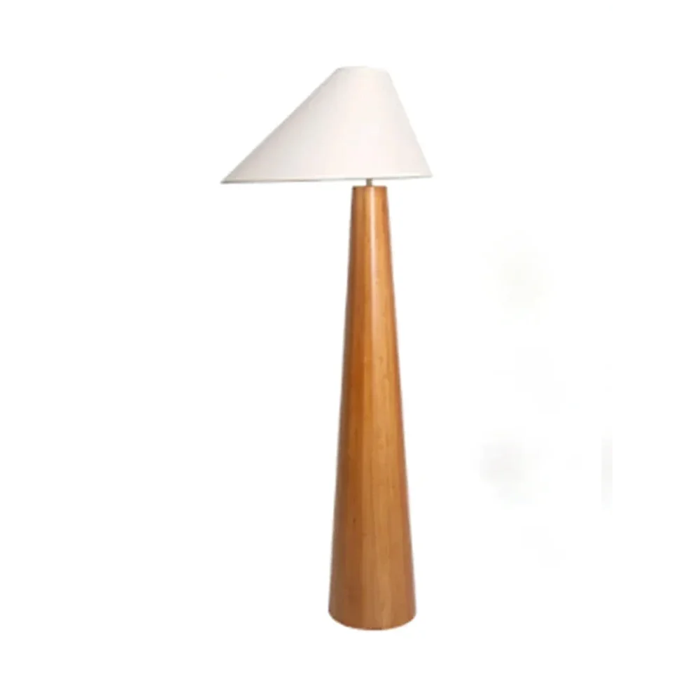 Floor Lamp Wood 59.1 in Warm White Living Room Bedroom Minimalist Japandi Standing Light Rustic Ambient Lighting | Thomler