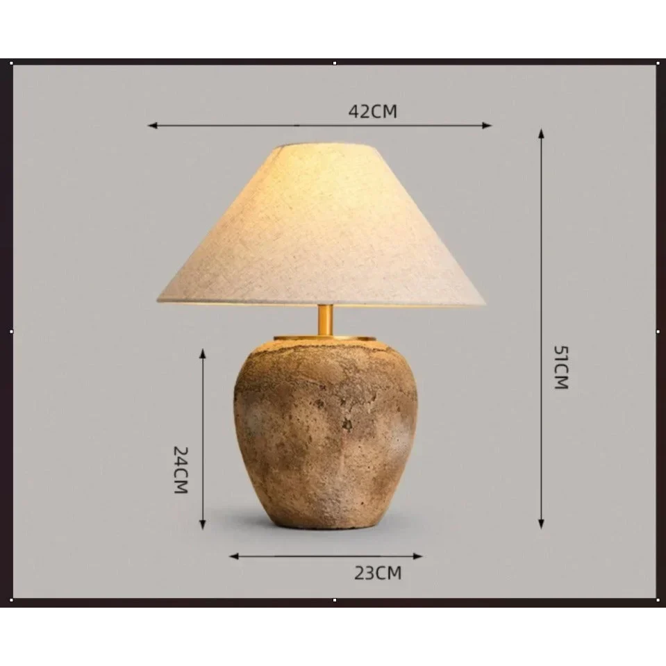 Table Lamp Ceramic 20.1 in Warm White Bedroom Living Room Bedside Ambient Lighting Minimalist Japandi Desk Light | Thomler