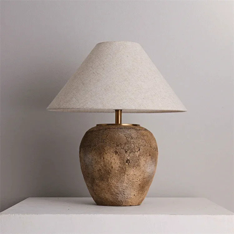 Table Lamp Ceramic 20.1 in Warm White Bedroom Living Room Bedside Ambient Lighting Minimalist Japandi Desk Light | Thomler