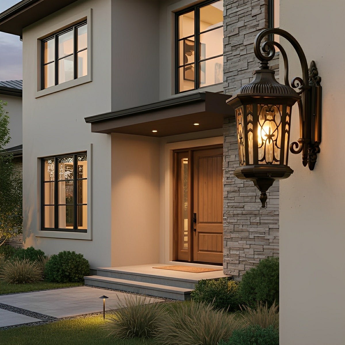 Wall Light Cast Aluminium E27 52.0 cm Dark Bronze Outdoor Porch Lantern Waterproof Exterior Facade Lamp | Thomler