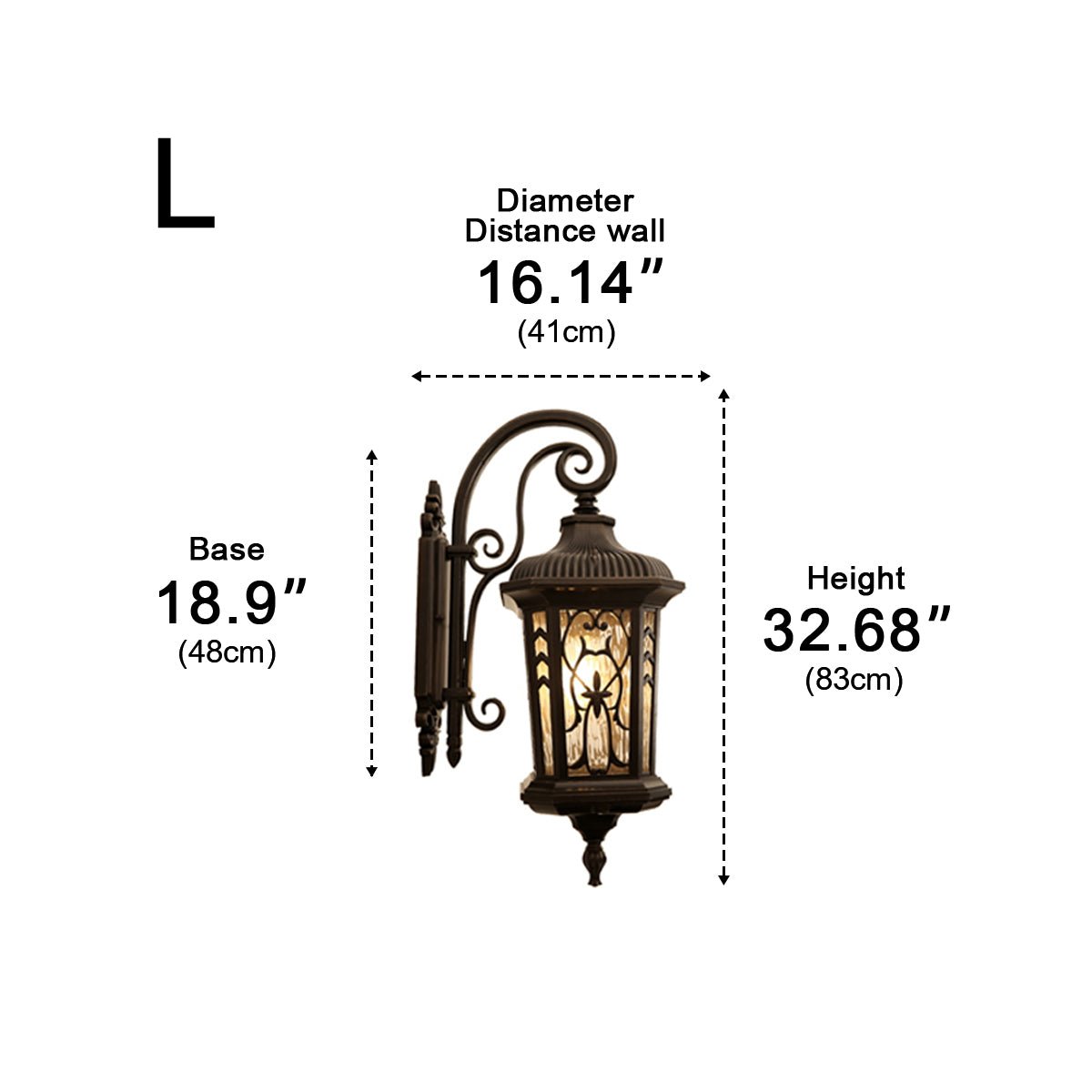 Wall Light Cast Aluminium E27 52.0 cm Dark Bronze Outdoor Porch Lantern Waterproof Exterior Facade Lamp | Thomler