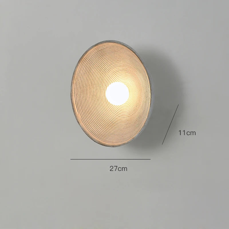Wall Lamp Resin Glass 19.7 in Round White Bedroom Living Room Ambient Lighting Scandinavian Minimalist Sconce | Thomler